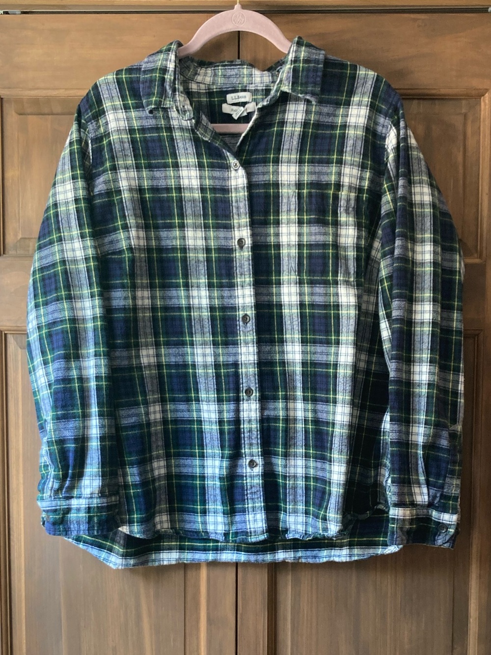 Casual L.L. Bean Relaxed Fit Plaid LS Button-up Flannel Shirt 2X